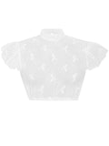 Kurzarm Bluse mit Schliefenmuster