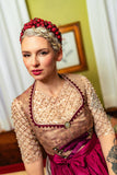 Goldene Pailetten Dirndlbluse