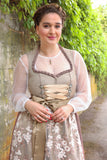Langarm Bluse mit Glitzersteinen und Rundhals